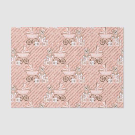 ピンクのベビーキャリッジ 薄葉紙 (正面)