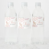 ピンクのベビークマのバルーンベビーシャワー ペットボトルラベル (ボトル)