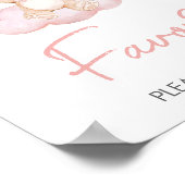 ピンクのベビークマ気球ベビーシャワーの好意 ポスター (角)