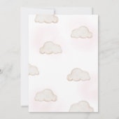 ピンクのベビークマ熱い空気バルーンベビーシャワー 招待状 (裏面)