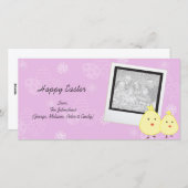 ピンクのベビーシックのイースターフォトカード シーズンカード (正面/裏面)