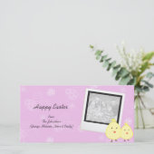 ピンクのベビーシックのイースターフォトカード シーズンカード (スタンド正面)