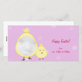 ピンクのベビーシックのイースターフォトカード シーズンカード (正面/裏面)