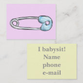 ピンクのベビーシッターの名刺のおむつPin 名刺 (正面/裏面)