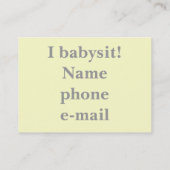 ピンクのベビーシッターの名刺のおむつPin 名刺 (裏面)