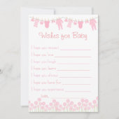 ピンクのベビーシャワーがベビー戦を希望 招待状 (正面)