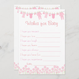 ピンクのベビーシャワーがベビー戦を希望 招待状