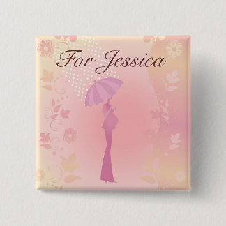 ピンクのベビーシャワーのカスタムボタン 缶バッジ