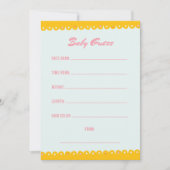 ピンクのベビーシャワーの推測 招待状 (正面)