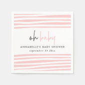 ピンクのベビーシャワータイポグラフィモダンパーティー スタンダードカクテルナプキン (正面)