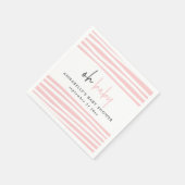 ピンクのベビーシャワータイポグラフィモダンパーティー スタンダードカクテルナプキン (角)
