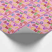 ピンクのベビーシャワーラッピング紙 ラッピングペーパー (角)