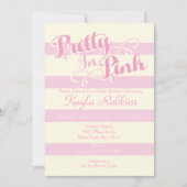 ピンクのベビーシャワー招待状でかわいらしい 招待状 (正面)
