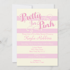 ピンクのベビーシャワー招待状でかわいらしい 招待状