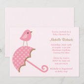 ピンクのベビーシャワー招待状 招待状 (正面/裏面)