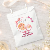 ピンクのベビーシャワー、女の子のベビーシャワー フェイバーバッグ (クリップ留めされた状態)