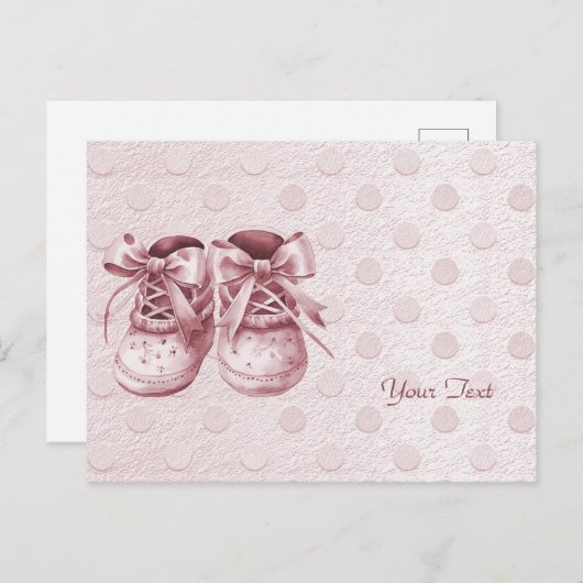 ピンクのベビーシューズのポストカード ポストカード (正面/裏面)