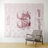 ピンクのベビーシューズ背景 タペストリー (インサイチュ(横))