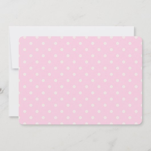 ピンクのベビーゾウと水玉模様赤ちゃんシャワー 招待状 (裏面)