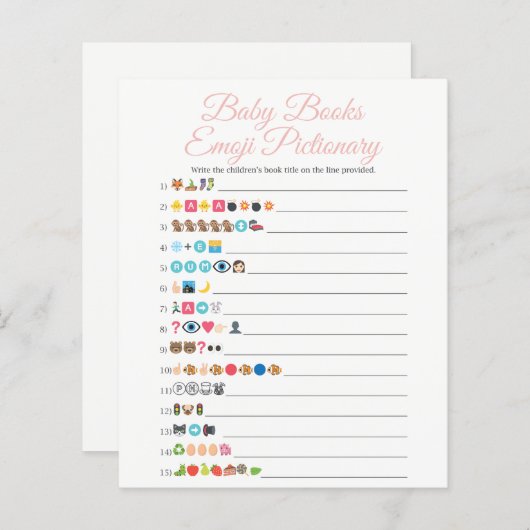 ピンクのベビーブックスエモジ絵文字ゲーム (正面/裏面)