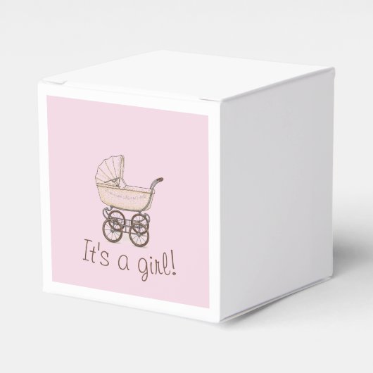 ピンクのベビーベビーカーのお気に入り フェイバーボックス (正面サイド)