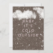ピンクのベビーベビーシャワー外は寒い 招待状 (裏面)