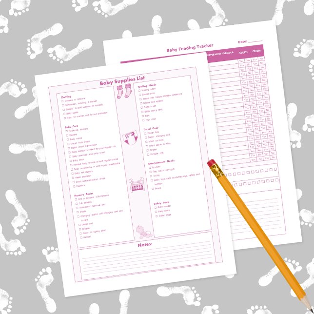 ピンクのベビー供給リスト食べ物を与えとトラッカー (クリエイターアップロード済み)