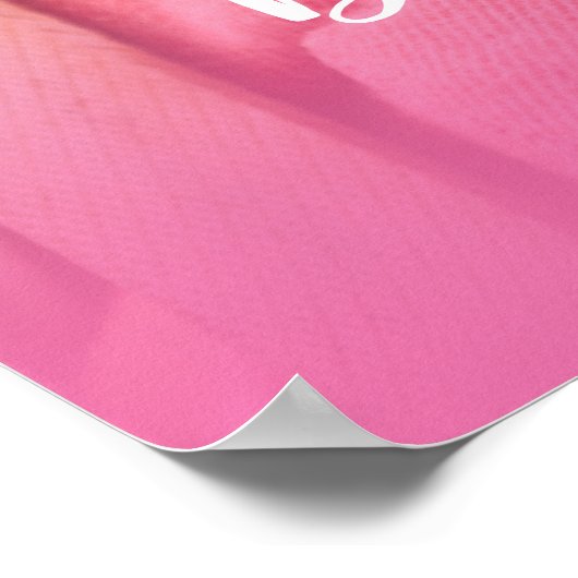 ピンクのベビー写真(パーソナライズされた文字と写真) ポスター (角)