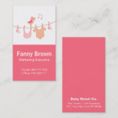 ピンクのベビー及び子供の関連ビジネス 名刺 (正面/裏面)