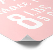 ピンクのベビー名と誕生統計 |編集可能な色 ポスター (角)