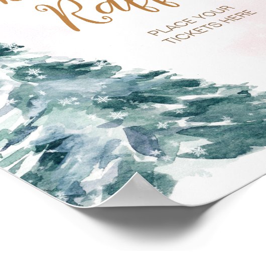 ピンクのベビー外が冷たいオムツラッフル ポスター (角)