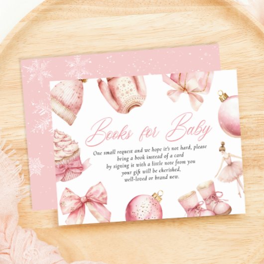 ピンクのベビー寒い外の本ベビー エンクロージャーカード