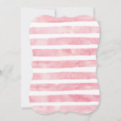 ピンクのベビー招待状を振りかける女の子 招待状 (裏面)