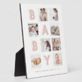 ピンクのベビー文字生まれたばかりのベビーフォトグリッドのコラージュ フォトプラーク (側面)