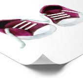 ピンクのベビー絵画スニーカーのアートプリント、ガールズルーム ポスター (角)