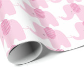 ピンクのベビー象の包装紙 ラッピングペーパー (ロールコーナー)