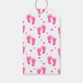 ピンクのベビー足跡 ギフトタグ (裏面)
