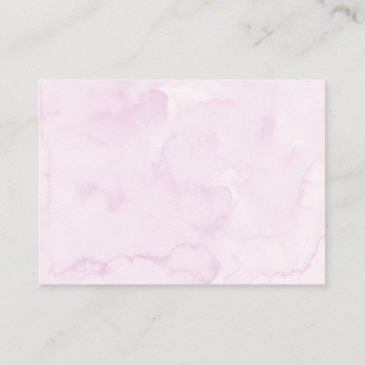 ピンクのベビー開花ワイルドフラワー推測ゲームの数 エンクロージャーカード (裏面)