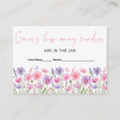 ピンクのベビー開花ワイルドフラワー推測ゲームの数 エンクロージャーカード (正面)