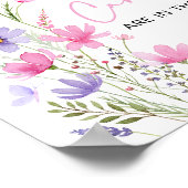 ピンクのベビー開花ワイルドフラワー推測ゲームの数 ポスター (角)