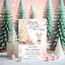 ピンクのベビー鹿ベビーベビーシャワー外は寒い