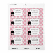 ピンクのベビー-Qベビーシャワーの好意またはウォーターボトルbbq ラベル (フルシート)