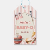 ピンクのベビー-Qベビーシャワーギフトラベル ギフトタグ (正面)