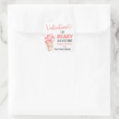 ピンクのベリーが私たちは友人であるバレンタインデー スクエアシール (バッグ)