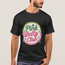 ピンクのベリークラブロゴの基本ダークTシャツ Tシャツ