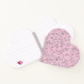 ピンクのベルベットに白いピンクの真珠のプラッシャー ノートブック (内部)