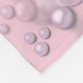 ピンクのベルベットに白いピンクの真珠のプラッシャー フリースブランケット (角)