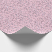 ピンクのベルベットに白いピンクの真珠のプラッシャー ラッピングペーパー (角)