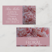 ピンクのベルベットの花マロー 名刺 (正面/裏面)