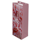 ピンクのベルベットの花マロ抱き枕 ワインギフトバッグ (正面アングル)